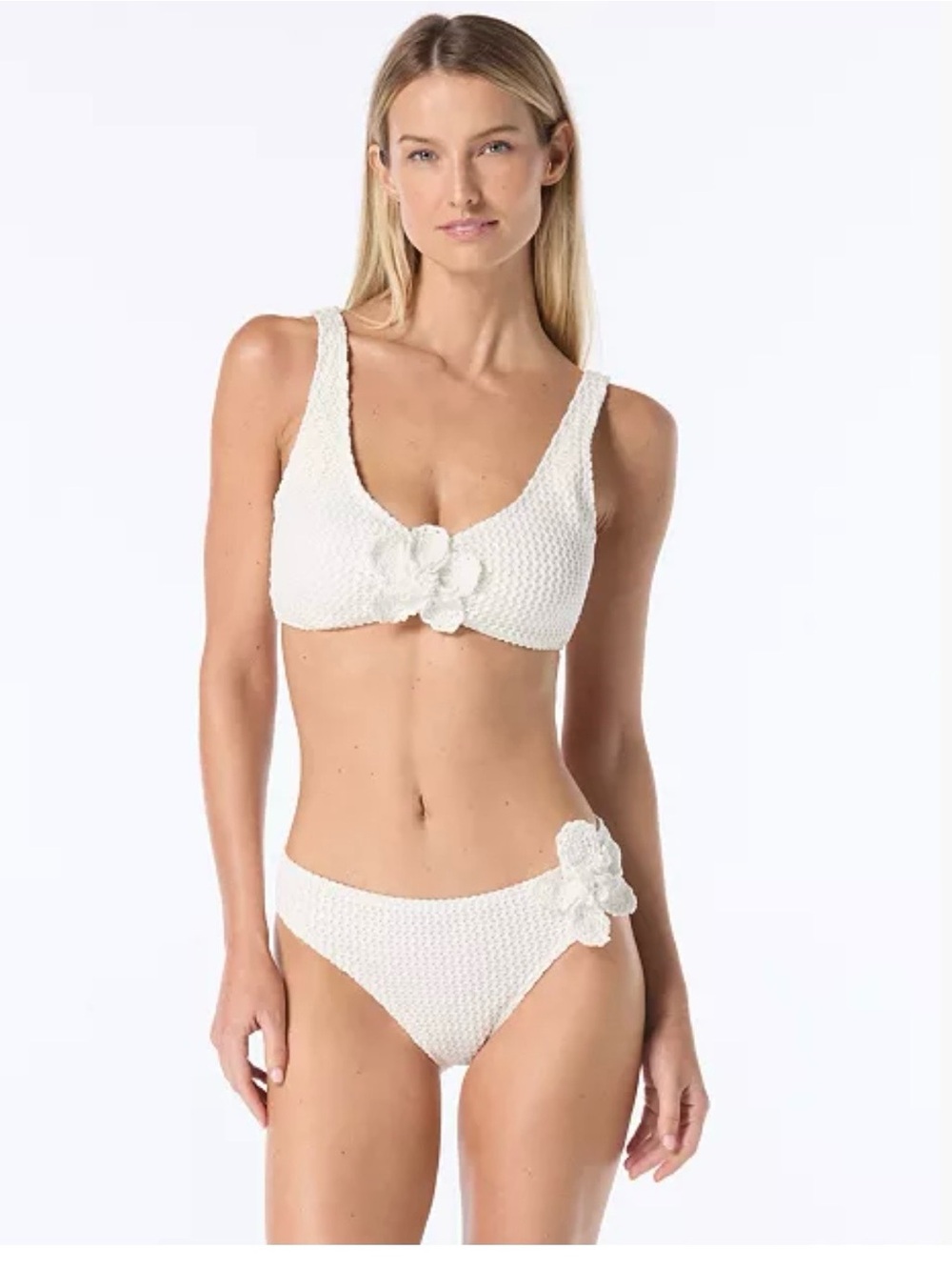 Vince Camuto Floral Applique Bikini set Floral Crochet size small